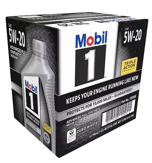 Mobil 1 Advanced Full Synthetic Motor Oil 5W-20, 6 pk./1 qt.
