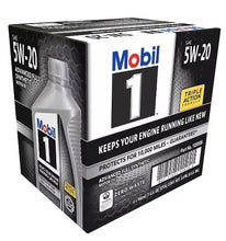 Mobil 1 5W-20 full synthetic motor oil multipack box with bottle graphic