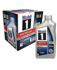 Mobil 1 High Mileage Full Synthetic Motor Oil 5W-30, 6 pk./1 qt.