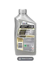 Mobil 1 Extended Performance motor oil bottle, 0W-20 full synthetic, rear label visible