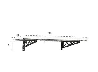 SafeRacks Wall Shelves, 2 Pack with Accessory Hooks - Hammertone