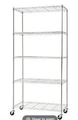 Trinity Basics 5-Tier Wire Shelving, NSF, with Wheels