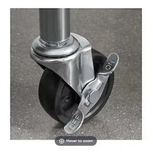 Swivel caster wheel for metal golf equipment organizer rack