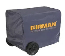 Large inverter power equipment cover, dark gray fabric with logo and front wheel opening