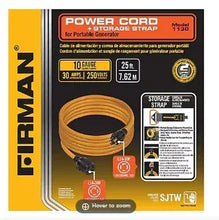 Power cord package showing FIRMAN cord for generator storage and transfer