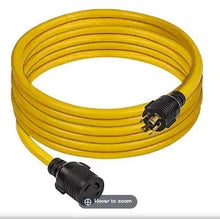 Yellow 25-ft power cord with L14-30P plug and right-angle connector