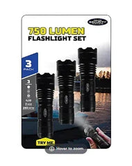 Police Security 750 Lumen Flashlights, 3 pk.