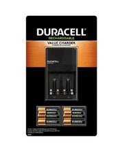 Duracell rechargeable value charger box with multi-slot charger and AA/AAA NiMH batteries