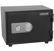 Honeywell water- and fire-resistant safe with dial and handle, black