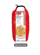 Red ReadyWise 7-day meal kit dry bag with carry handle and front label