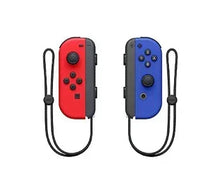 Red and blue Nintendo Switch Joy-Con controllers with straps