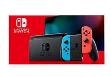 Nintendo Switch console with Neon Blue and Neon Red Joy-Con dock