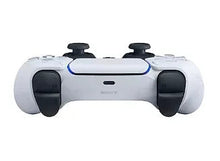 White wireless game controller side view with black triggers and shoulder buttons