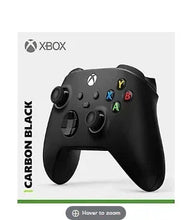Xbox wireless controller in Carbon Black, front view with colored buttons
