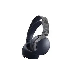 Over-ear wireless gaming headset with padded headband and grey camo side panels