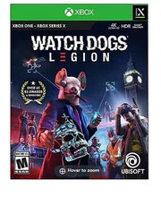 Watch Dogs Legion video game cover with stylized characters and neon title lettering