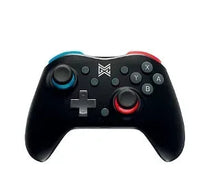 Nintendo Switch controller with dark body, colored thumbsticks and buttons
