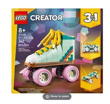 LEGO Creator retro roller skate building set box with yellow skate and wheel details