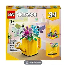 LEGO Creator flowers in watering can building set box with 3-in-1 artwork, 31169