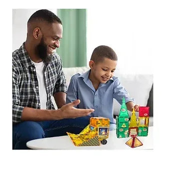 Tytan 60-Pc. Magnetic Tiles Construction Site and Trucks Building Blocks Set