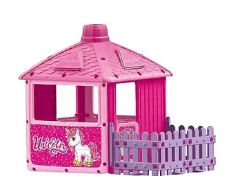 Dolu Toys Unicorn Play House with Fenced Garden - Pink