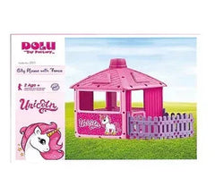 Dolu Toys Unicorn Play House with Fenced Garden - Pink