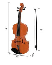 Kids electronic violin with bow, orange violin body and dark fingerboard