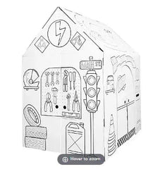 Easy Playhouse Pit Stop Garage Cardboard Playhouse
