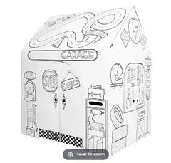 Easy Playhouse Pit Stop Garage Cardboard Playhouse