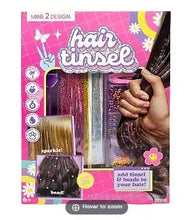 Mine2Design hair tinsel kit in retail box, assorted shimmer strands and beads