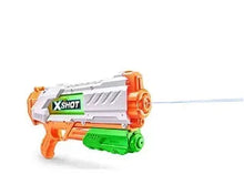X-Shot Fast Fill medium water blaster, orange and green, water stream firing