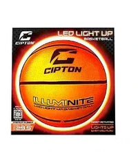 Cipton LED basketball in retail box, orange ball graphic with glowing ring