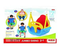 Children's safety swing in box, jumbo 3-in-1 design with colorful seat and slide