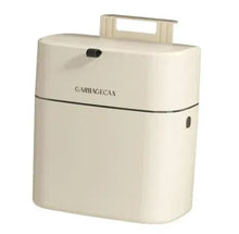 Slim 10L wall-mount plastic trash can with press lid, cream finish