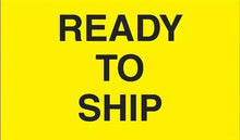 Shipping accessories label with READY TO SHIP text on yellow background