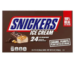 Snickers Ice Cream, Chocolatey Caramel Peanut Butter Ice Cream Bars Individually Wrapped, 24 pk./2 oz.