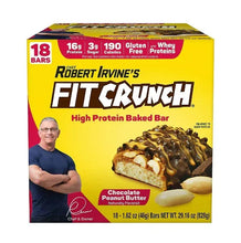 Robert Irvine Fitcrunch chocolate peanut butter high protein baked bar box, 18 count