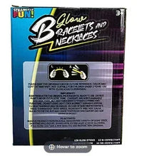 Glow bracelets and necklaces pack back panel with instructions, 280 pieces