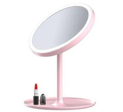 Vanity Beauty Mirror, Round Free-Standing, Non-Slip Base, for Bedroom, Dressing Tables, Makeup, Decorative Desktops (White)