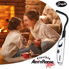 White and black multi-purpose lighter with flexible Aim’n Flame nozzle
