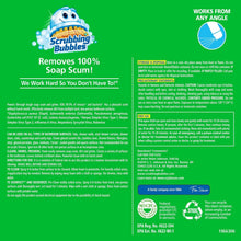 Scrubbing Bubbles bathroom cleaner back label with directions and storage info