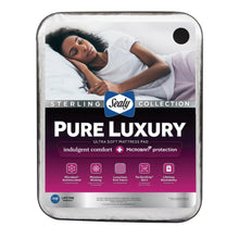 Sealy Pure Luxury mattress pad package with front branding and product label