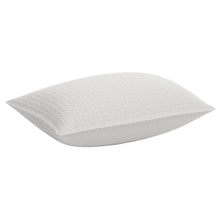 White rectangular pillow with quilted diamond-texture cover