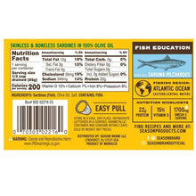 Season Sardine Fillets In 100% Olive Oil, Wild Caught, Skinless & Boneless, 4.375 oz, 6-Count
