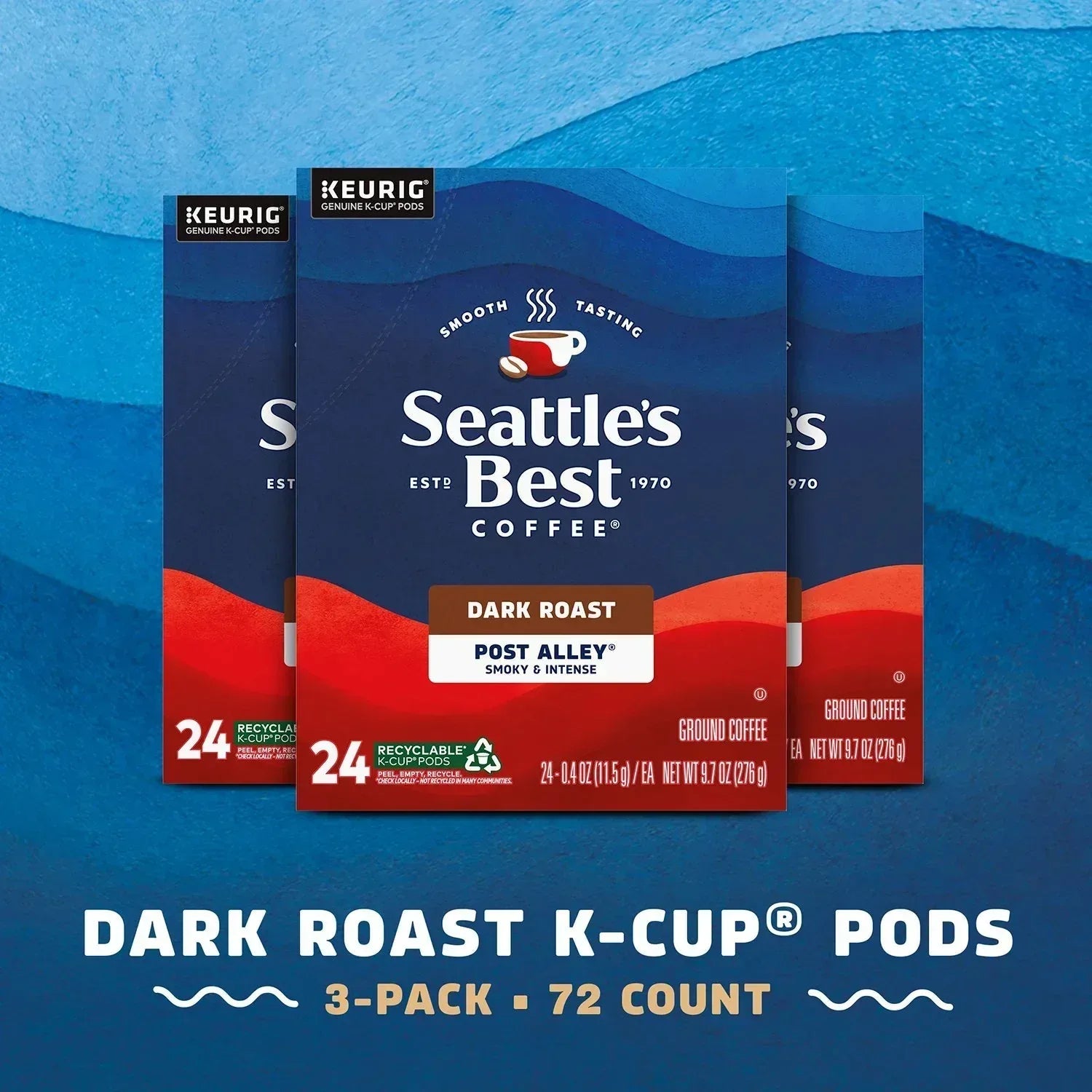 Seattle's Best Coffee Dark Roast K-Cup Coffee Pods, Post Alley Blend, 72 ct.