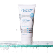 Hydrate body cream tube, unscented, white with blue wave logo