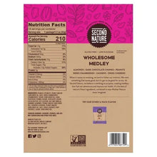 Trail mix multipack nutrition facts panel, Second Nature Wholesome Medley