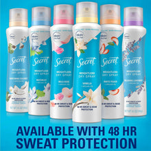 Assorted aluminum-free weightless dry spray deodorant bottles