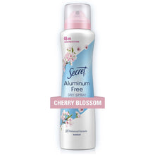 Cherry blossom aluminum-free dry spray deodorant can with pink floral cap