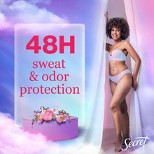 Secret dry spray antiperspirant bottle with pink cap and 48H sweat and odor protection